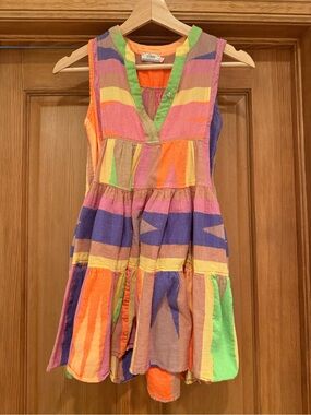 Girls' Multicolor Stripe Tiered Dress - Unbranded